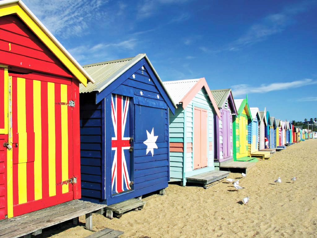 Brighton Beach bathing boxes